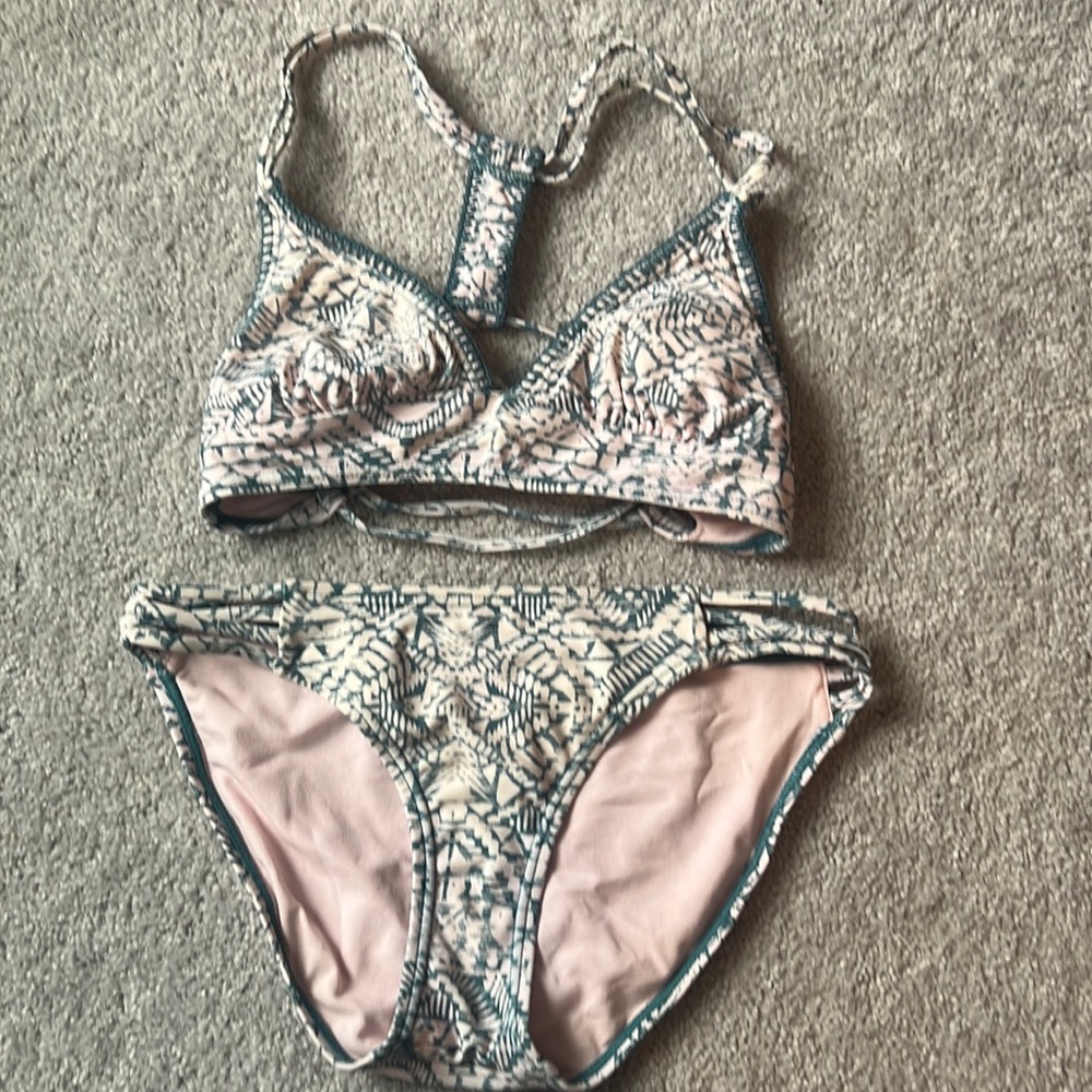 Pink and teal bikini